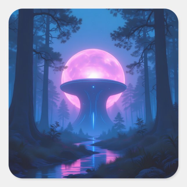 Pegatina Cuadrada Geheimnisvoller Erdkern  Das Herz unseres Planeten (Anverso)