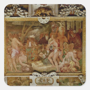 Pegatina Cuadrada Gemelos catanaenses, anapías y anfinamus