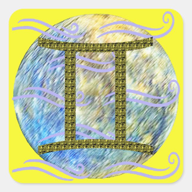 Pegatina Cuadrada Gemini (Anverso)