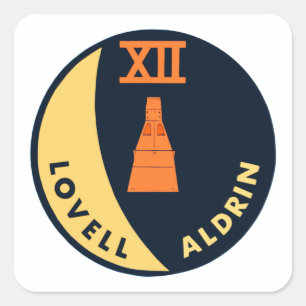 Pegatina Cuadrada Gemini 12 Lovell y Aldrin