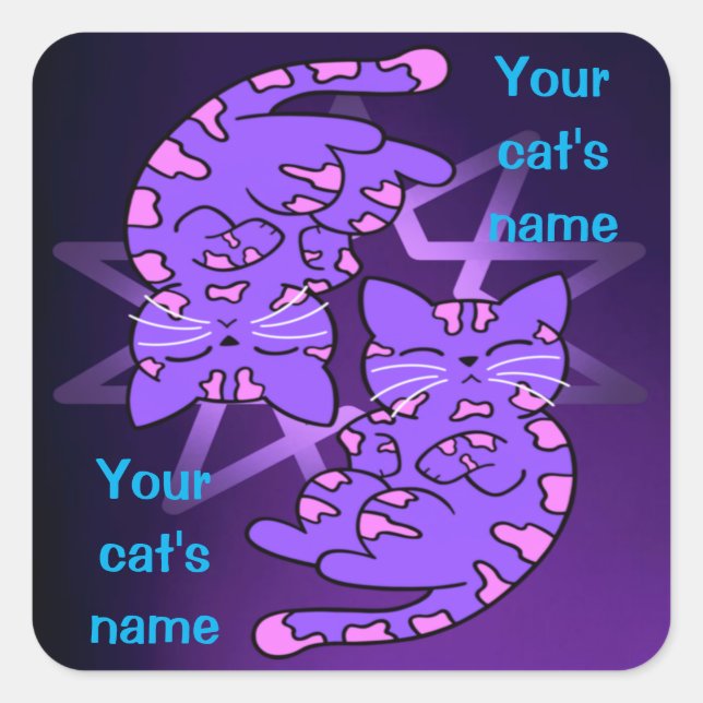 Pegatina Cuadrada Gemini Gemini Purple personalizable Decagon Purple (Anverso)