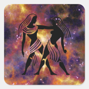 Pegatina Cuadrada gemini twins pegatinas