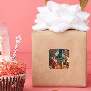 Pegatina Cuadrada Gemini Zodiac