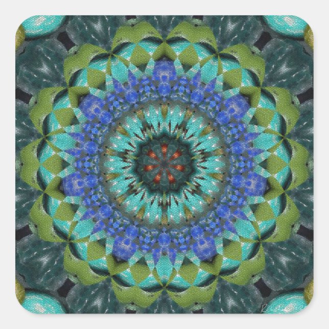 Pegatina Cuadrada Gemstone Tiles (Anverso)