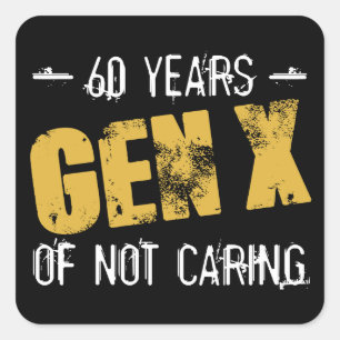 Pegatina Cuadrada Gen X 60 Cumpleaños