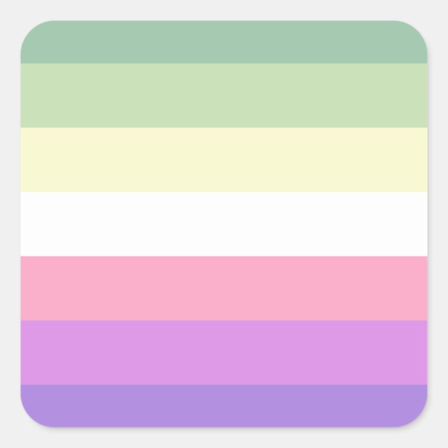 Pegatina Cuadrada Genderfae Pride Flag   (Anverso)
