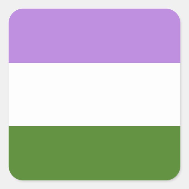 Pegatina Cuadrada Genderqueer Pride Flag  (Anverso)