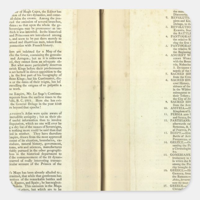 Pegatina Cuadrada Genealógico, histórico, crónico (Anverso)