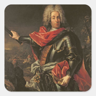 Pegatina Cuadrada General Count Johann Matthias von der Schulenburg
