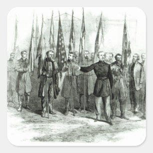 Pegatina Cuadrada General Custer