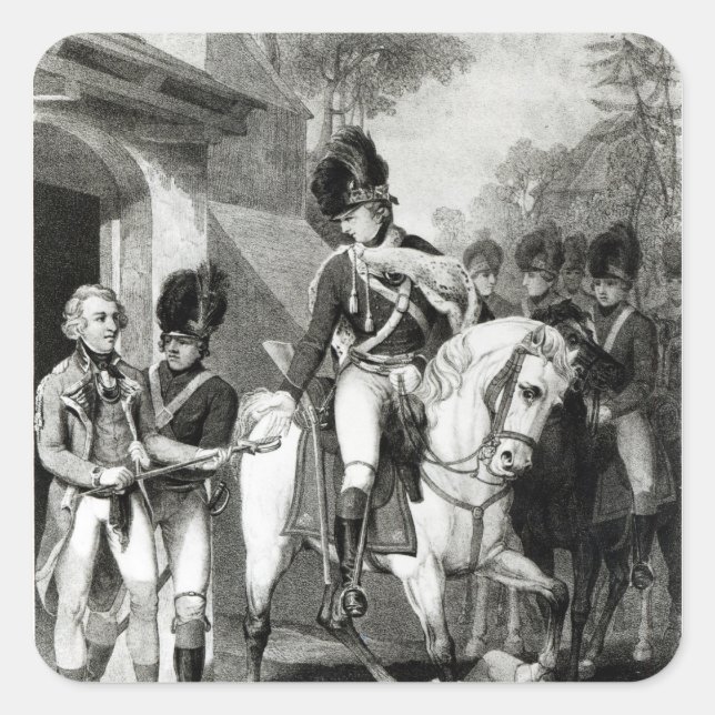 Pegatina Cuadrada General de Campo Earl Harcourt (Anverso)