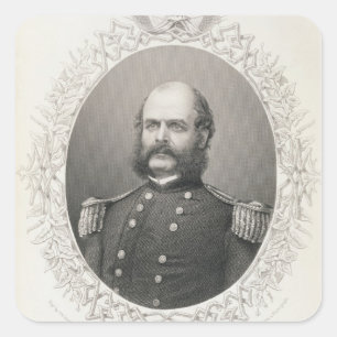 Pegatina Cuadrada General de División Ambrose Everett Burnside
