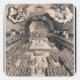 Pegatina Cuadrada General de hacienda en el Teatro Borbón