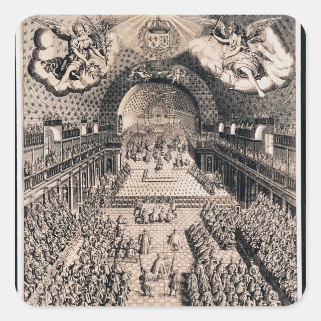 Pegatina Cuadrada General de hacienda en el Teatro Borbón (Anverso)