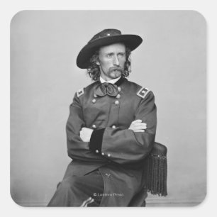 Pegatina Cuadrada General George Custer 1
