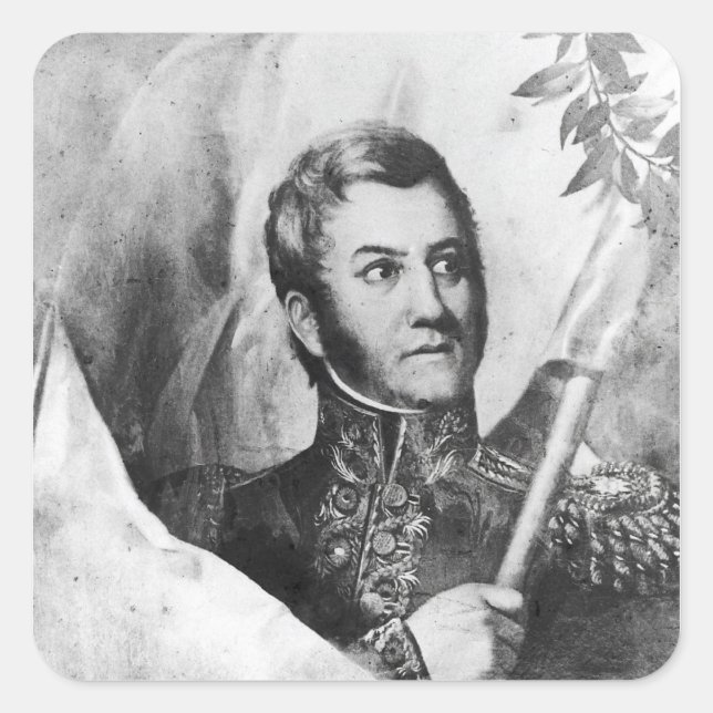 Pegatina Cuadrada General José de San Martín (Anverso)