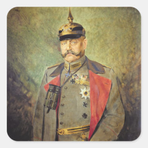 Pegatina Cuadrada General Paul von Hindenburg, c.1916