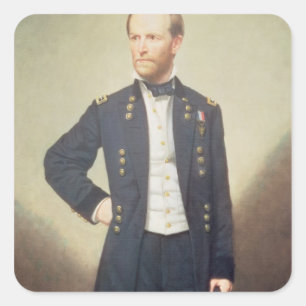 Pegatina Cuadrada General William Sherman 1866