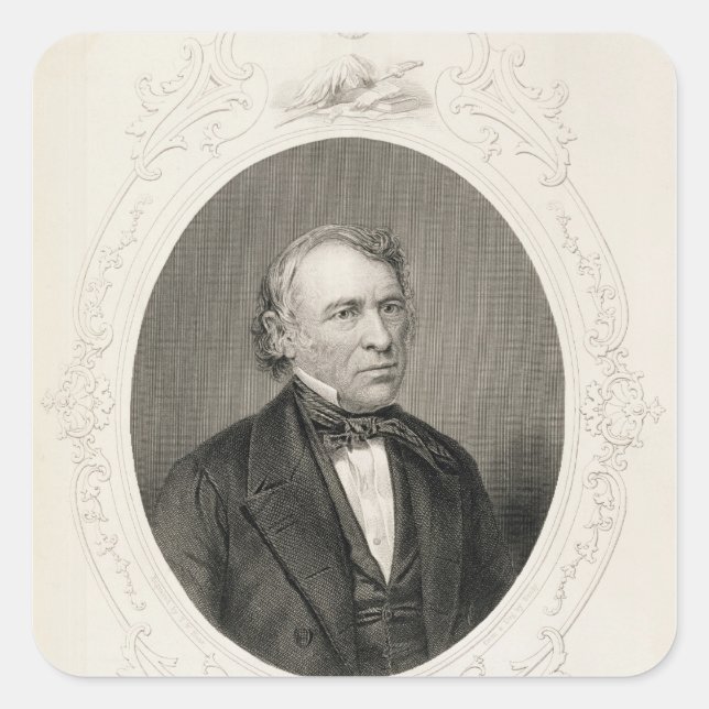 Pegatina Cuadrada General Zachary Taylor (Anverso)