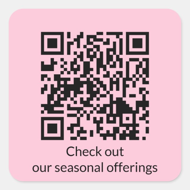 Pegatina Cuadrada Generar URL de código QR personalizado (Anverso)