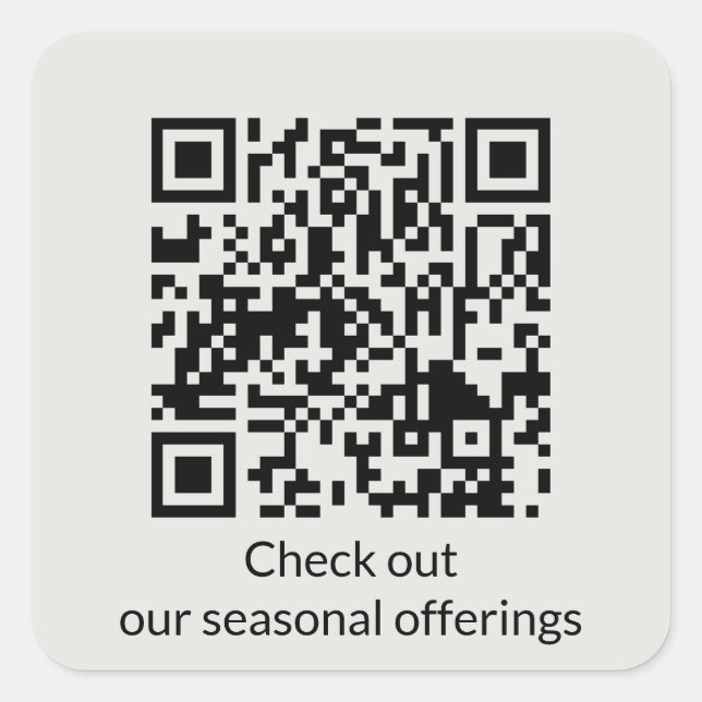 Pegatina Cuadrada Generar URL de código QR personalizado (Anverso)