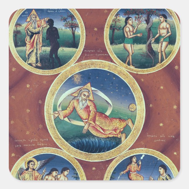 Pegatina Cuadrada Génesis (Anverso)