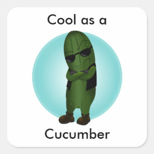 Pegatina Cuadrada Genial Como Un Pepino