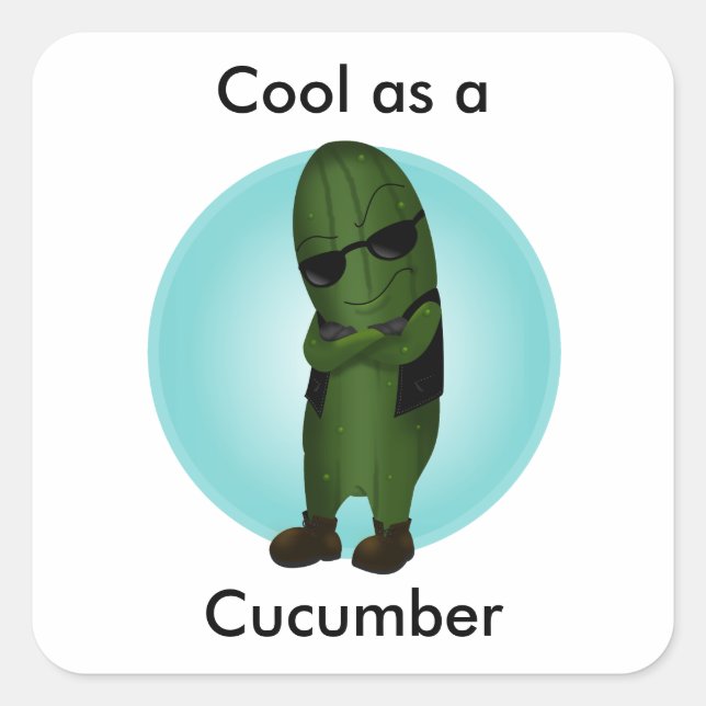 Pegatina Cuadrada Genial Como Un Pepino (Anverso)