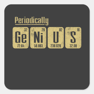 Pegatina Cuadrada Genio periódico