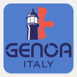 Pegatina Cuadrada Génova Italia Europa