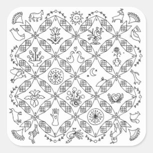 Pegatina Cuadrada Gente simple - Bloque de Sarah Fielke del mes de 2