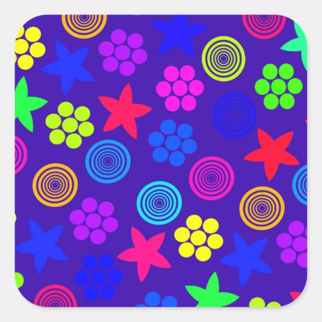 Pegatina Cuadrada Geo gráfico (Anverso)