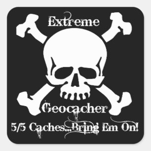 Pegatina Cuadrada Geocacher extremo
