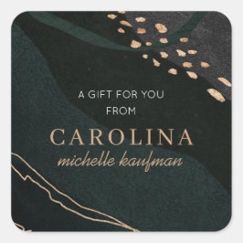 Pegatina Cuadrada Geodo metálico