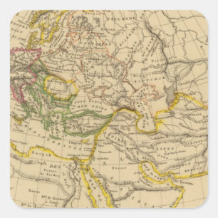 Pegatina Cuadrada Geografía de las Edades Medias