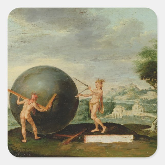 Pegatina Cuadrada Geometría (Anverso)