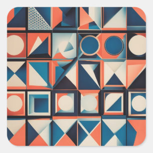 Pegatina Cuadrada Geometría abstracta