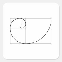 Geometría de la sección dorada de espiral fibonacc