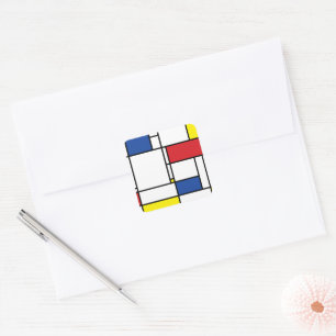 Pegatina Cuadrada Geometría Minimalista Mondrina De Stijl Arte Mode