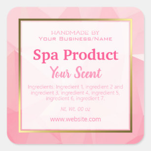 Pegatina Cuadrada Geometría Producto De Spa A Mano Pequeña Empresa D