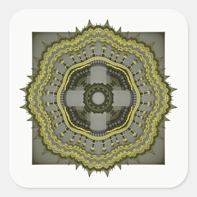 Pegatina Cuadrada Geometría sagrada (Anverso)