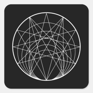 Pegatina Cuadrada Geometría sagrada de círculo complejo