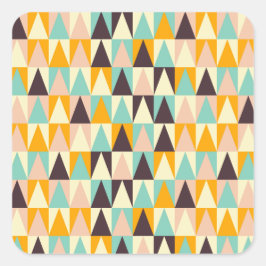 Pegatina Cuadrada Geometric pattern of multi-colored triangles