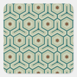 Pegatina Cuadrada Geometric pattern with interlocking hexagons