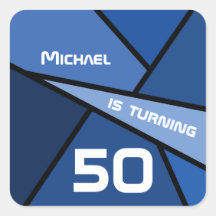 Geométrica del resumen azul de 50 años