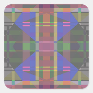 Pegatina Cuadrada Geométrico coloreado del arcoiris pastel