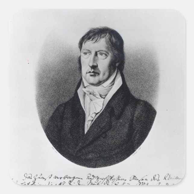 Pegatina Cuadrada Georg Wilhelm Friedrich Hegel (Anverso)