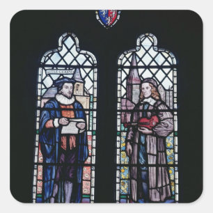 Pegatina Cuadrada George Herbert y Nicholas Ferrar