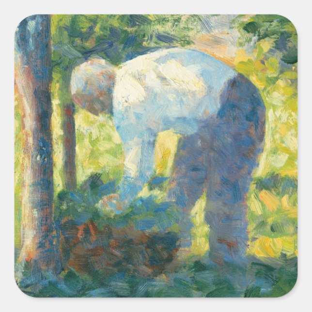 Pegatina Cuadrada Georges Pierre Seurat | El jardinero (Anverso)