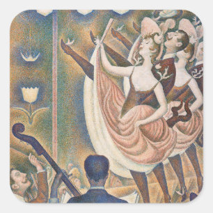 Pegatina Cuadrada Georges Seurat - Le Chahut
